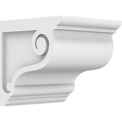 7"W x 8"D x 8"H Standard Scroll Architectural Grade PVC Corbel
