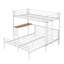 Structure de lit superposé simple au dessus d'un lit double en métal robuste avec échelle pratique et tablette de rangement, solution moderne pour économiser de l'espace pour les enfants et les adultes, assemblage facile, finition blanche, taille simple / double