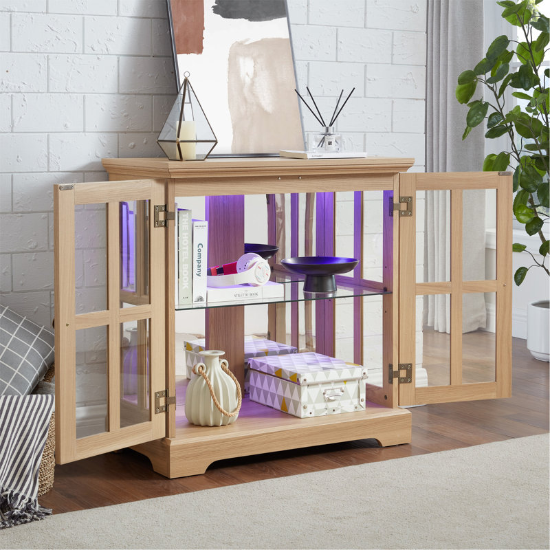 LED Curio Display Cabinet, Oak
