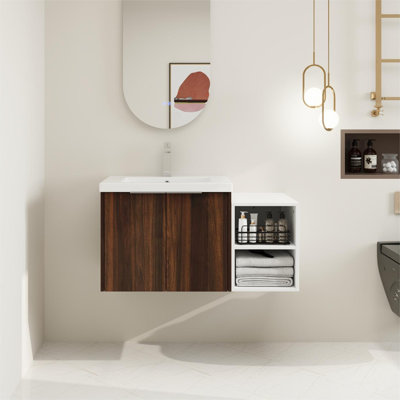 Kawamura 35.63'' Single Bathroom Vanity with Resin Top