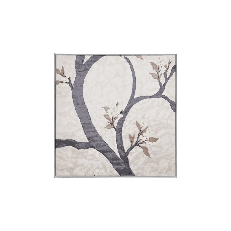 Silky Soft Plush Gray Area Rug, Square 5'