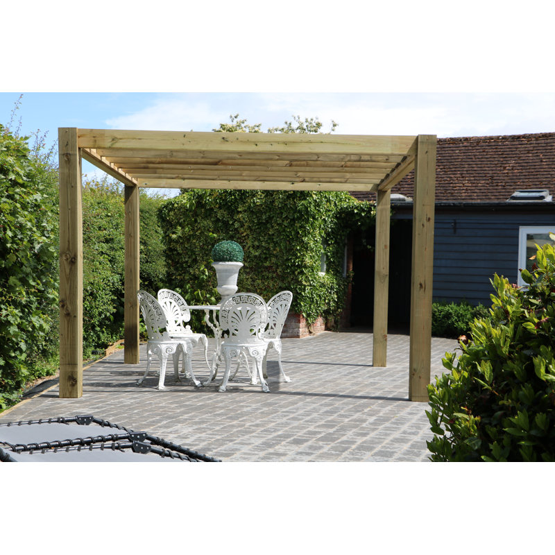 The Cube Garden Solid Wood Pergola, 210cm H x 250cm W x 250cm D