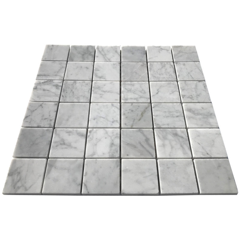 Carreau de mosaïque de mur et de plancher en marbre Carrara 2 po x 2 po Carrara