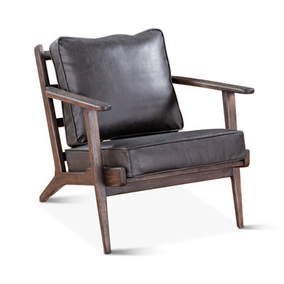 Fauteuil Robert en cuir noir