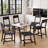 Dining Chair Rustic Wood Chairs with Metal Steel Frame Modern Farmhouse Chair for Kitchen, Bedroom, Living Room（Set of 2）-693245333-693245334