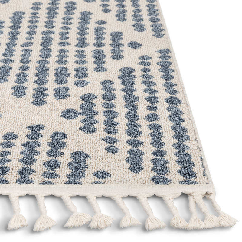 Loop-De-Loop Geometric Synthetic Area Rug, Runner 67 x 220cm