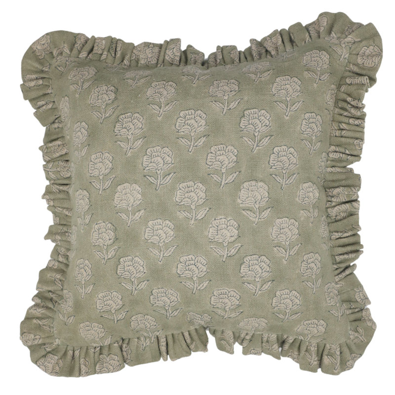 Housse de coussin Fabividine Boho Frill, coussin à double face à volants, lin doux, taille de la décoration intérieure - 24 po x 24 po