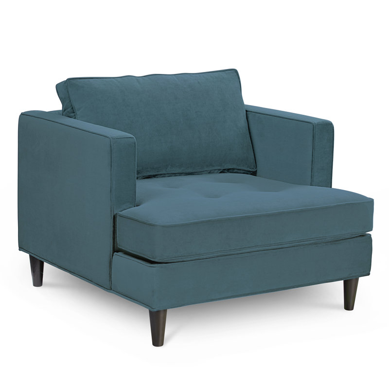 Upholstered Armchair, Bella Peacock Performance Velvet