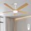 Modern Wooden LED Ceiling Fan Light With Remote-158745741