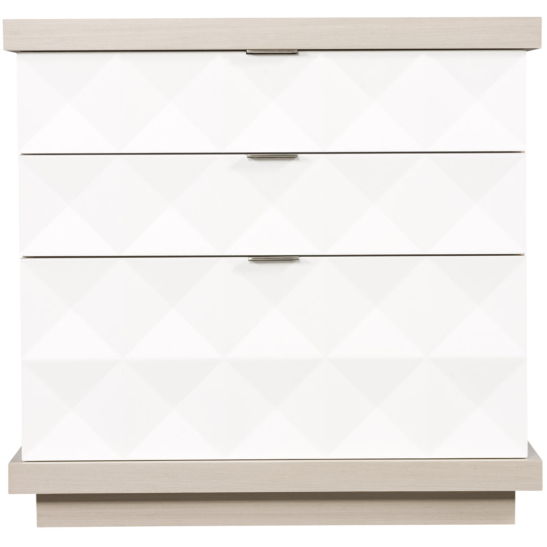 Axiom 3 - Drawer Bachelor's Chest in White/Gray Bernhardt