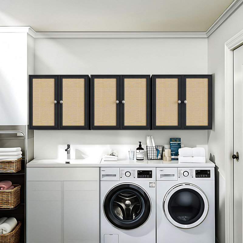 72" Laundry Wall Amount Cabinet, Black