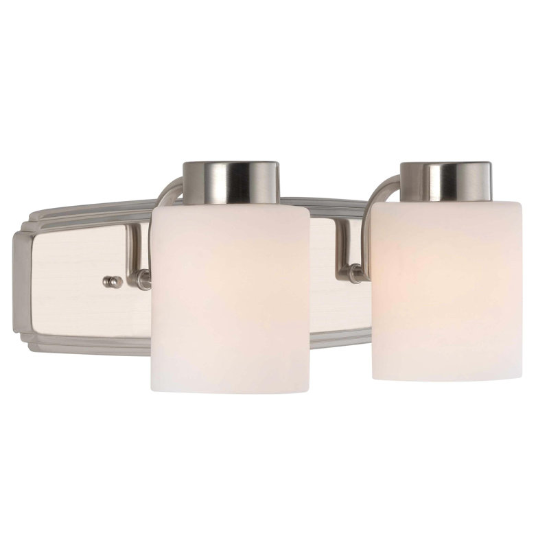 Éclairage pour salle de bain 2 lumières Amaresh, Nickel satiné