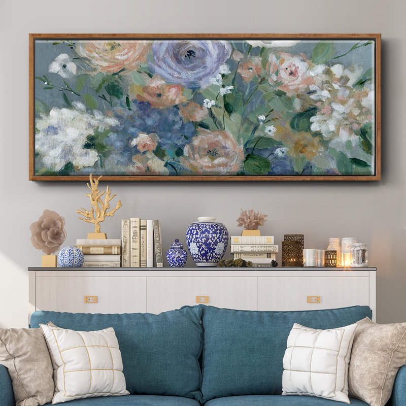 Garden Harmony- Framed Canvas, 24" H x 60" W