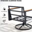 Ensemble de mobilier d'extérieur en aluminium 5 pièces, 2 chaises berçantes pivotantes, banc à 3 places, table basse et table d'appoint, ensemble de conversation modulaire avec coussins épais-939924349