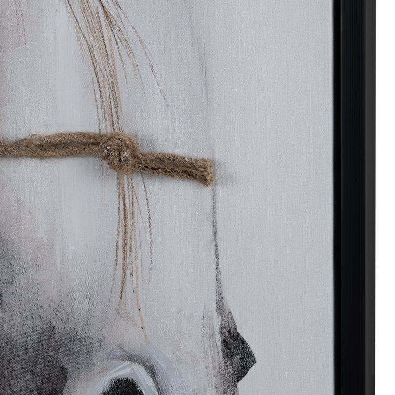 Reigns Rustic Horse Framed Canvas Wall Art