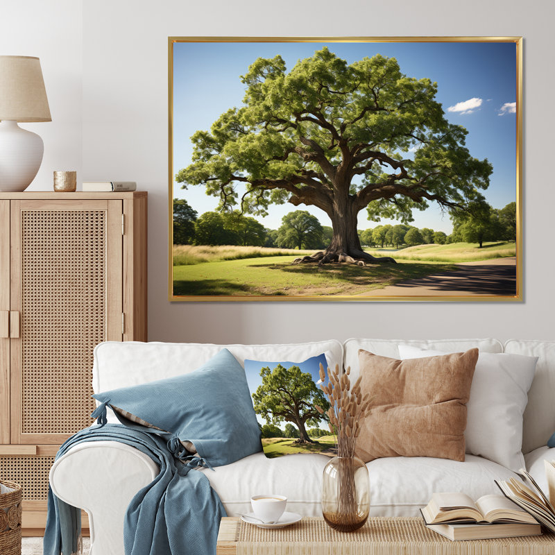 Trees Oak Majestic Oak II - Floral Wall Decor99, H 16 po x l 32 po x P 1 po, Or