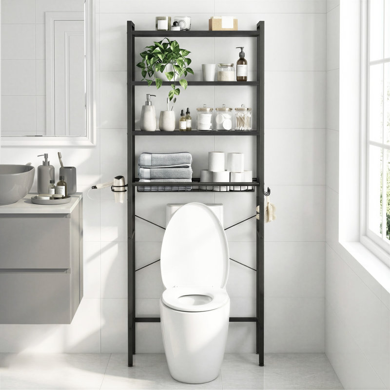 Rangement au-dessus de la toilette, H 68 po x l 23,6 po x P 9,4 po, Noir, 3