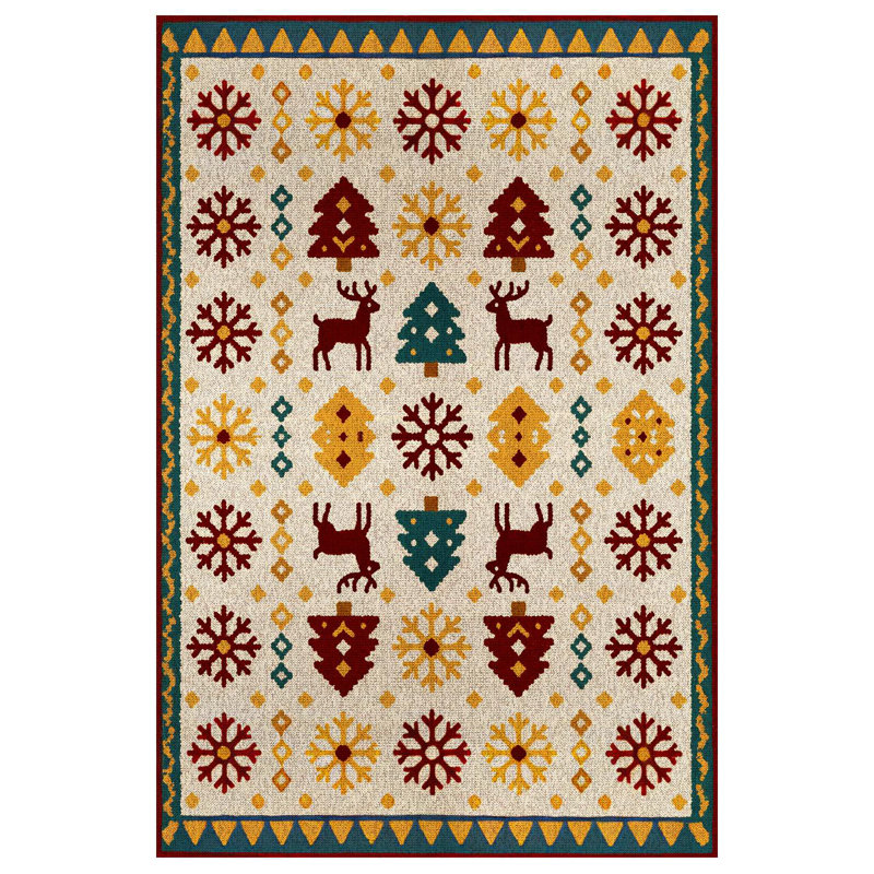 Trayas Collection Digital Print Cotton-Polyester Animal Print Colorful Rug, Rectangle 4' x 6'7"