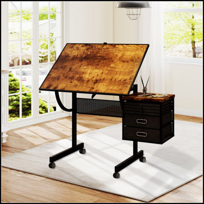Adjustable Jigsaw Puzzle Table with 4 Trays, 2 Storage Drawers, and 4 Wheels for Adults, Perfect for 1500-Piece Puzzles