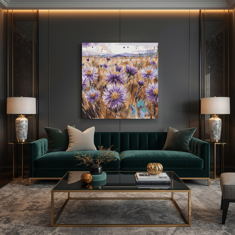 «Southwestern Plants Mojave Aster 169», art mural sur toile brune