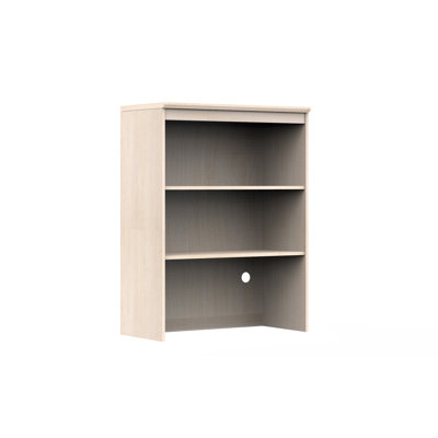 Partie supérieure de la bibliothèque à angle supérieur seulement, tablette modulaire en bois à 3 niveaux avec trou de câble, étagère de rangement ouverte, combiner avec l'armoire inférieure pour bibliothèque complète, mobilier de salon de bureau à domicile, beige