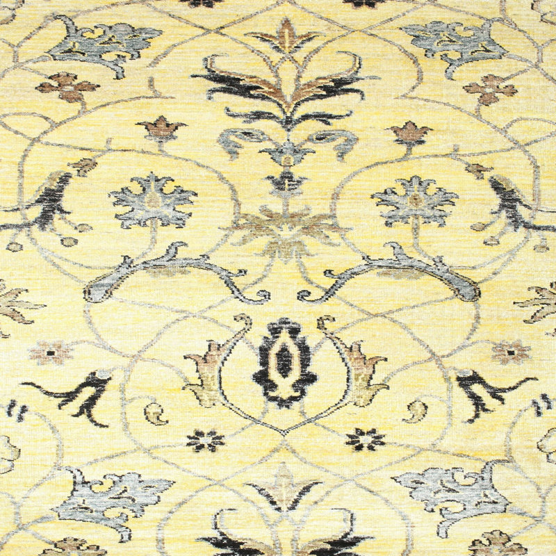 Tapis de zone vert contemporaine, Carré 5 pi