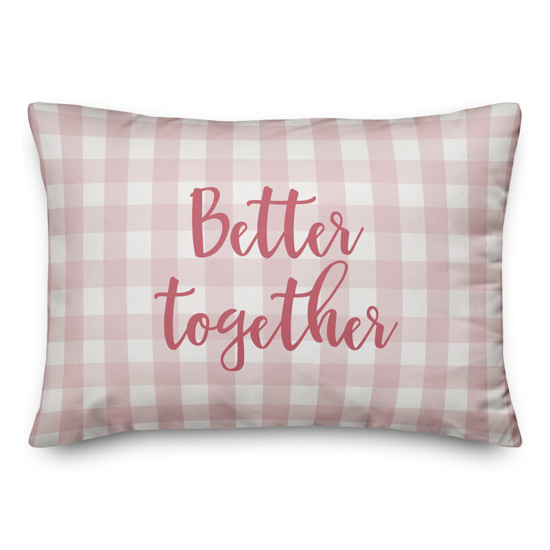 Plaid Throw Pillow, Pink