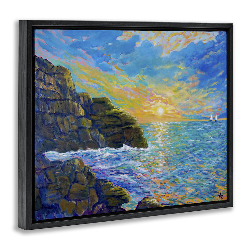 Cadre flottant Reflections Of The Sea, design par Lee Ann Zirbes, H 17 po x l 21 po, Cadre flottant noir de jais