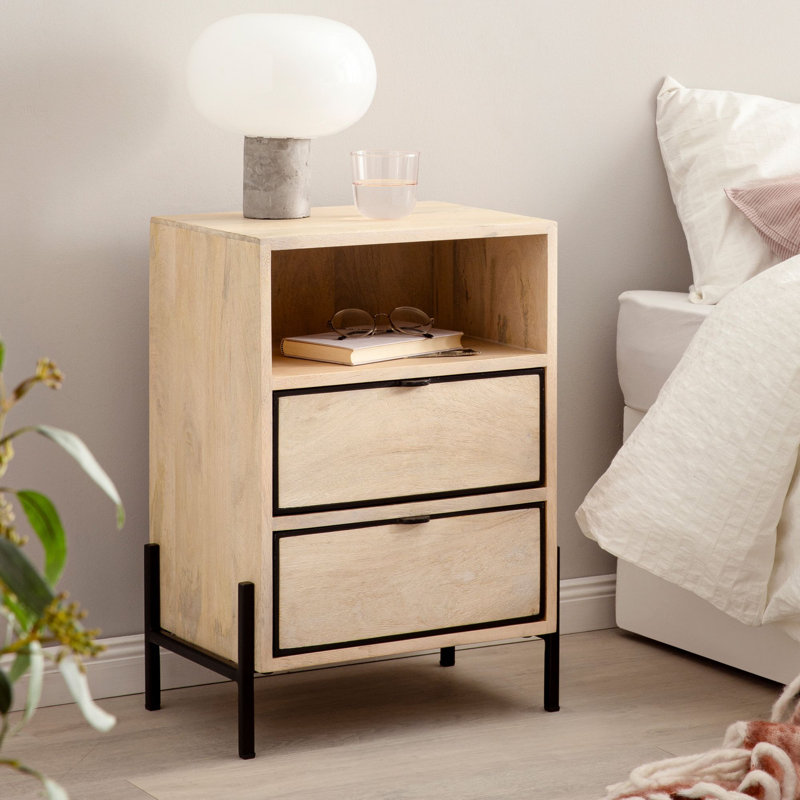 50cm W Metal Bedside Table