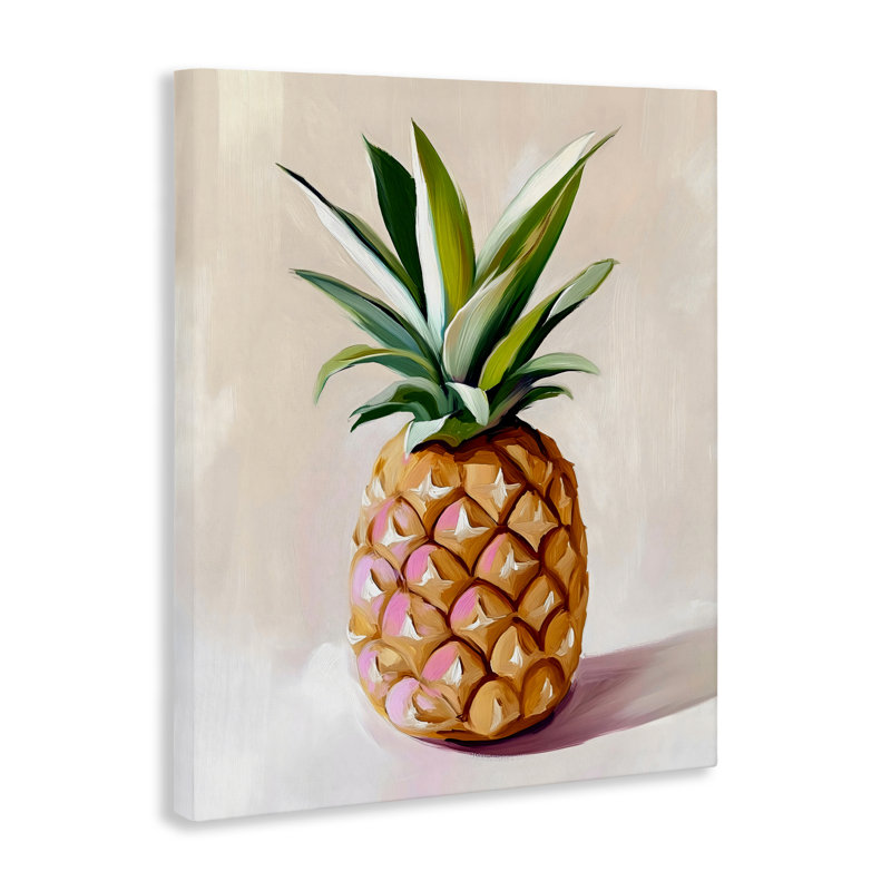 Toile pastel ananas aux fruits tropicaux, design par The Prints Vibe, 30 x 24