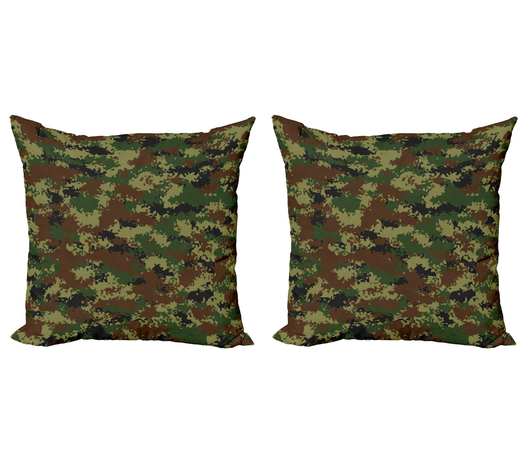 Dekokissen Kissenbezug, Grunge Graphic Camouflage, Grün, Grün Hellgrün Braun