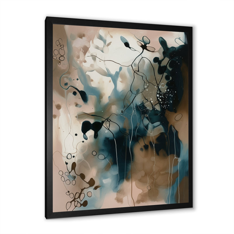 Blue Abstract Reflections II - Décoration murale abstraite, Cadre photo noir, L 12 po x H 20 po