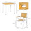 Patio, salle à manger 5 pièces avec structure en aluminium imperméable, trou de parapluie 1,6 po, couleur jaune / blanc pour les espaces extérieurs