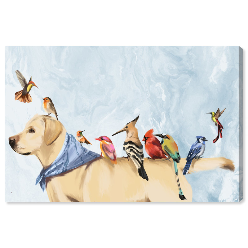 Oliver Gal " Animals Out In The Field, Modern & Contemporary Brown " by Oliver Gal, Wrapped Canvas, 16" H x 24" W x 1.5" D