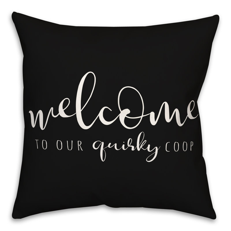 Coussin décoratif intérieur / extérieur en polyester , Noir, H 18 po x l 18 po