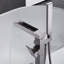 Robinet de salle de bain à fixation au sol avec bec cascade et douche à main - Nickel brossé, rouille Robinet de baignoire à main facile à installer en nickel, preuve-124566156