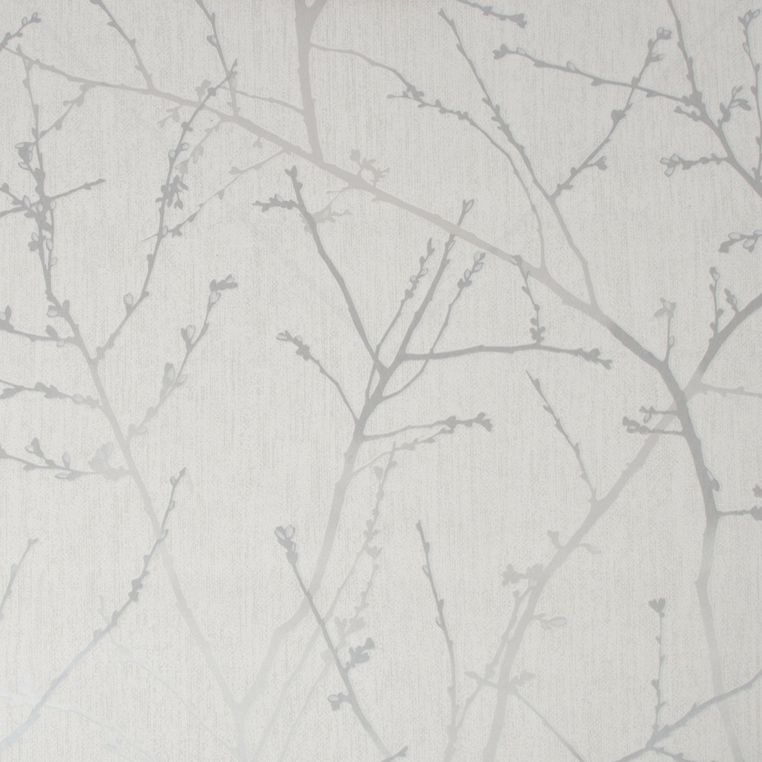 Edmore Floral Roll Birch Lane™ Color: White Mica