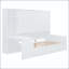 Lit de jour simple en bois avec bureau, armoires, tablettes et 3 tiroirs-5441085