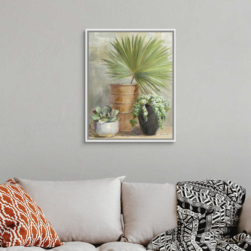 Art mural sur toile "Jardin intérieur II", H 30 po x l 24 po x P 1,75 po, Toile avec cadre blanc