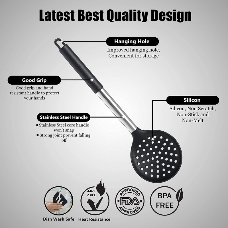 Belfry Kitchen Oriole 21 Utensil Set, Black