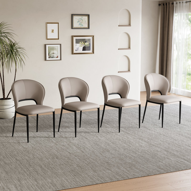 Modern 4-Leg Upholstered Chair(Set Of 4), Gray, 4