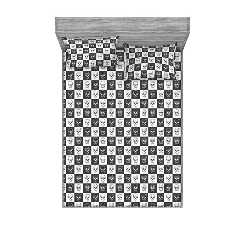 Drap-housse et taies décoratives Ambesonne, Ensemble de draps pour grand lit avec 2 taies d'or