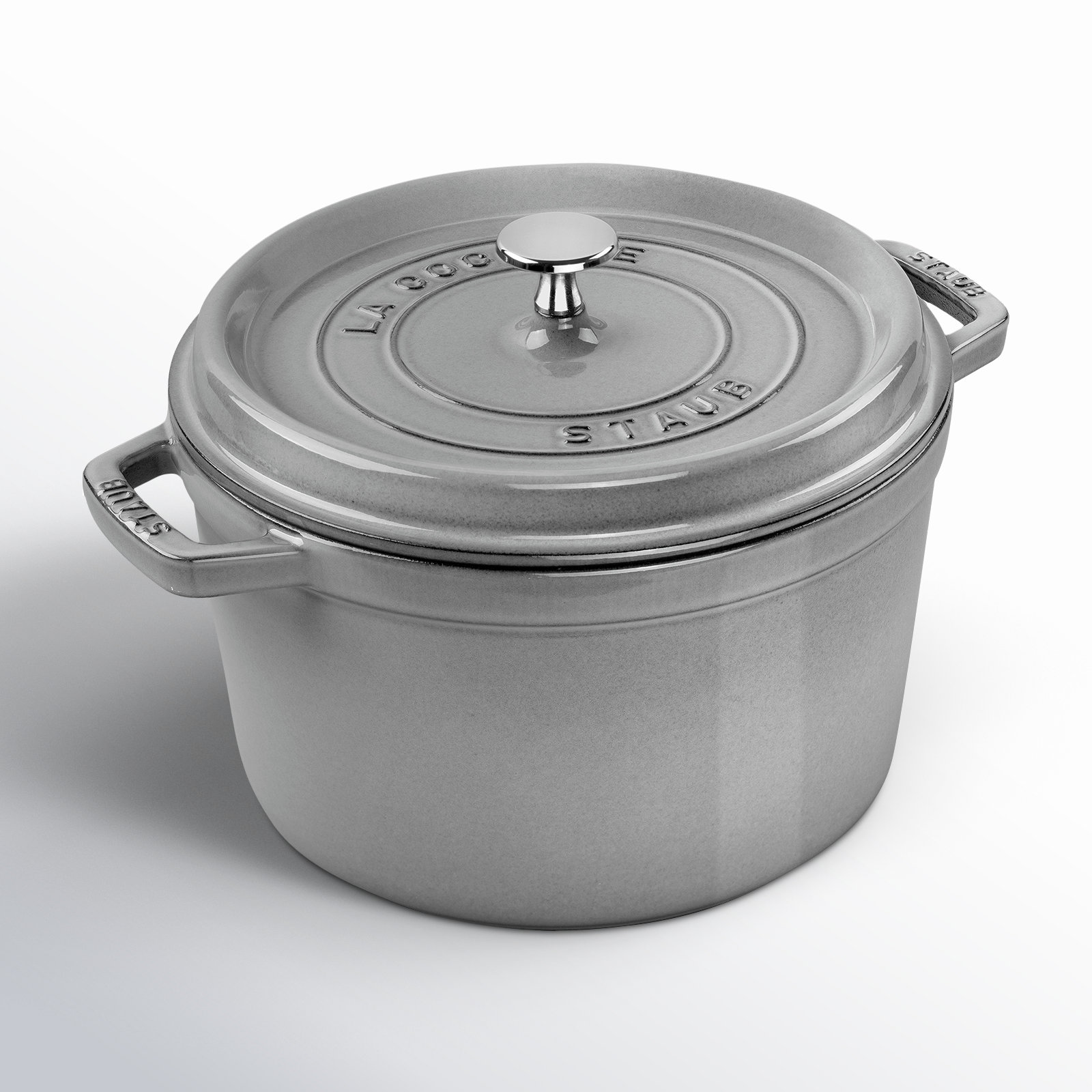 Staub Cast Iron 5qt Tall Cocotte, Silver