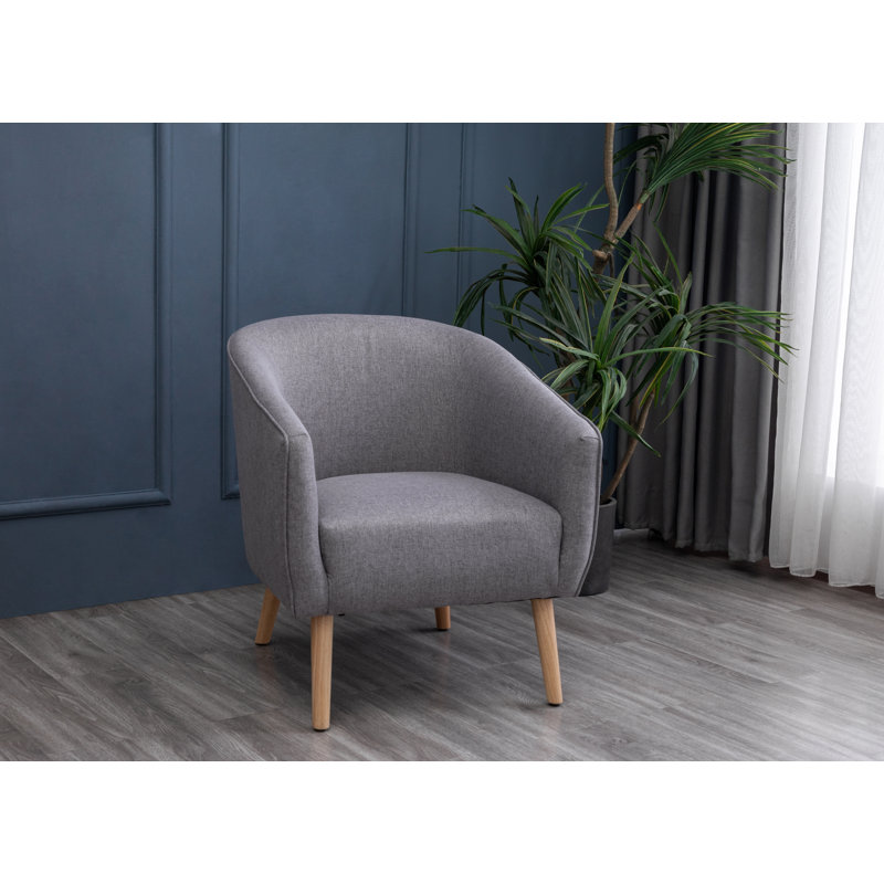 Marzi Upholstered Barrel Chair, Grey