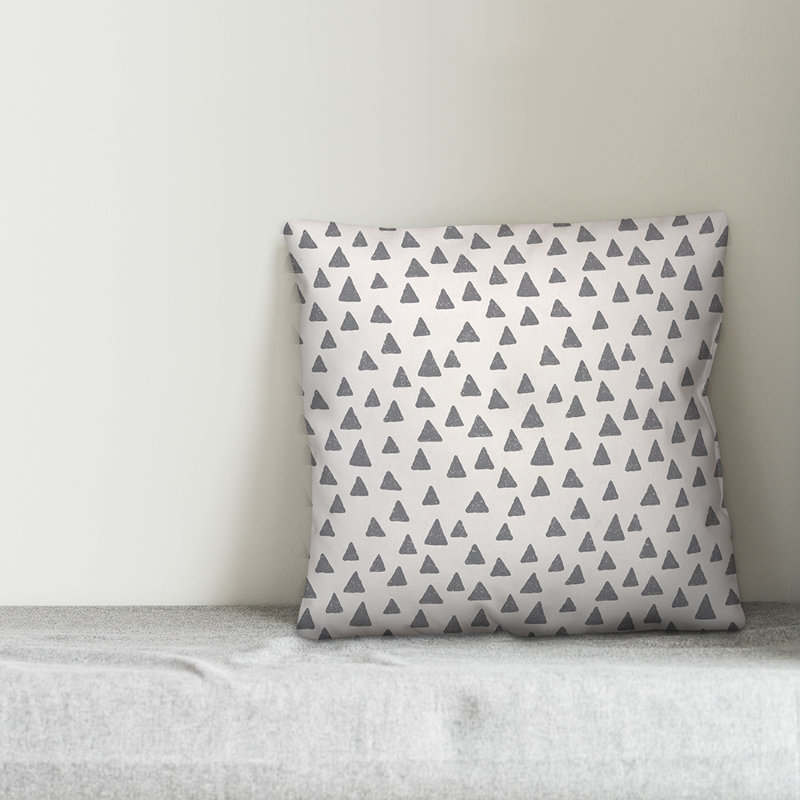 Polka Dots Reversible Throw Pillow, 16" x 16", White/Gray Geometric 5