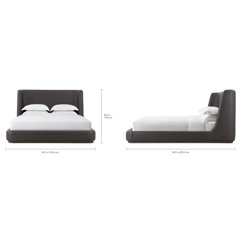 Lisbon Upholstered Wingback Bed, Queen