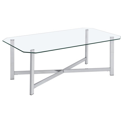 Linda Chrome Glass Top Coffee Table