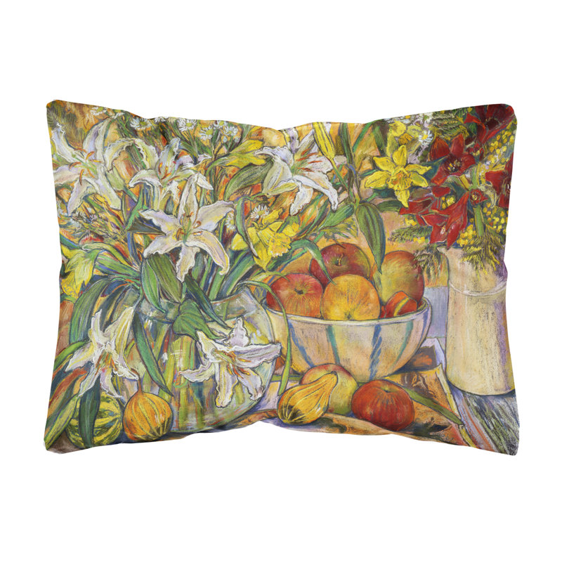  Coussin intérieur / extérieur en tissu fruits, fleurs et légumes