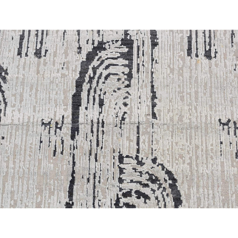 Tapis gris nouvel âge en laine 3 pi x 5 pi 6 po Jocell