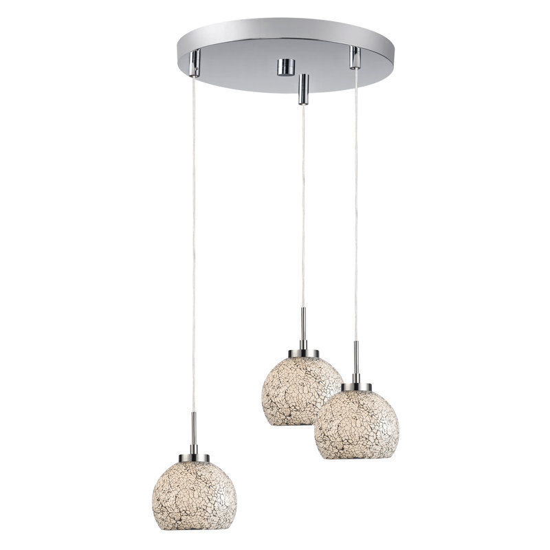 Keiser 3 - Light Cluster Pendant, Satin Nickel, Beige Drum